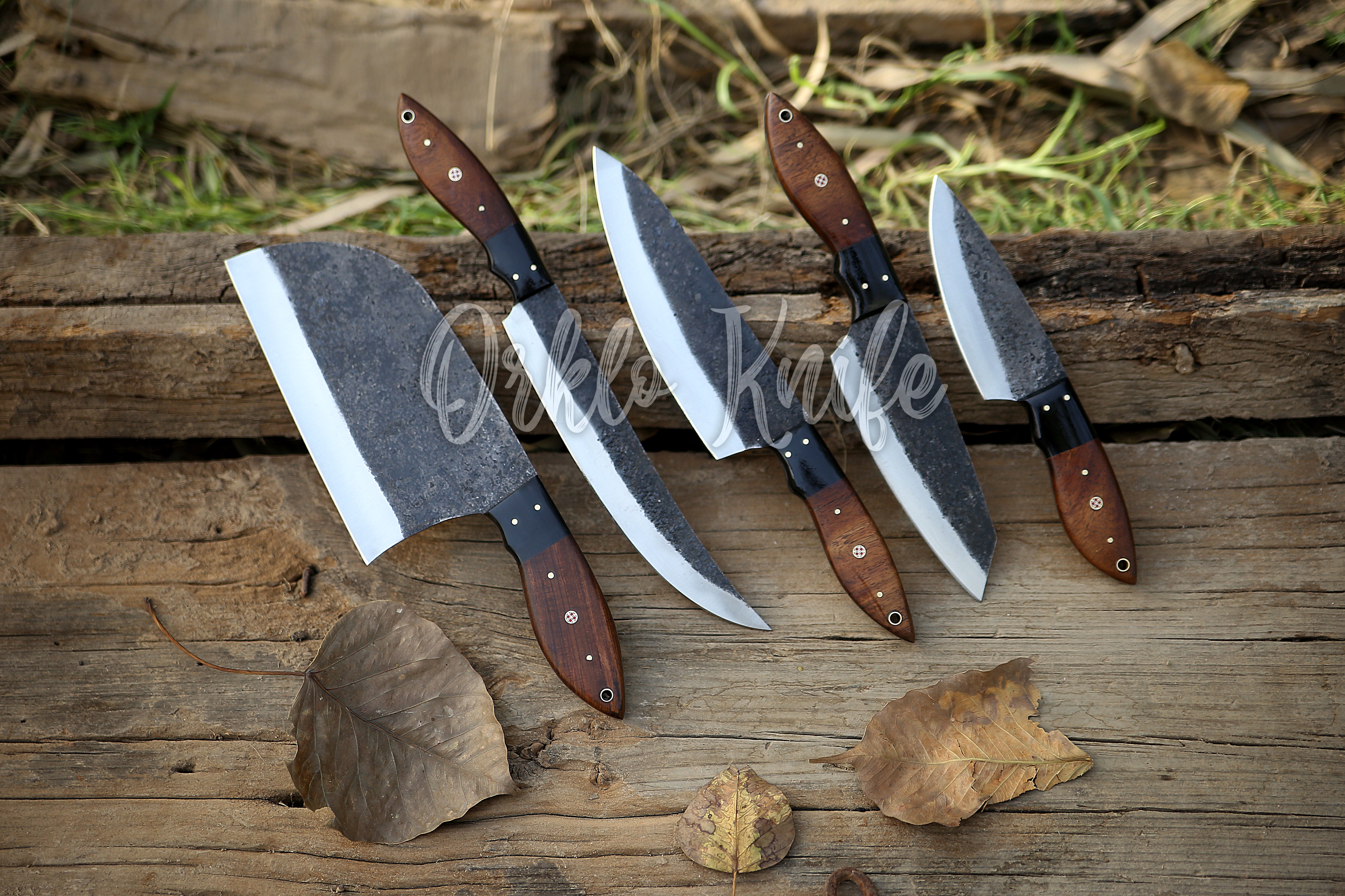 HANDMADE HIGH CARBON STEEL CHEF KNIFE KITCHEN KNIVES CHEF SET