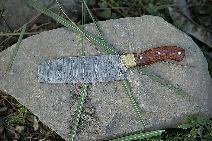Handmade Damascus Chef Knife Big Chopper With Rosewood Handle Gift