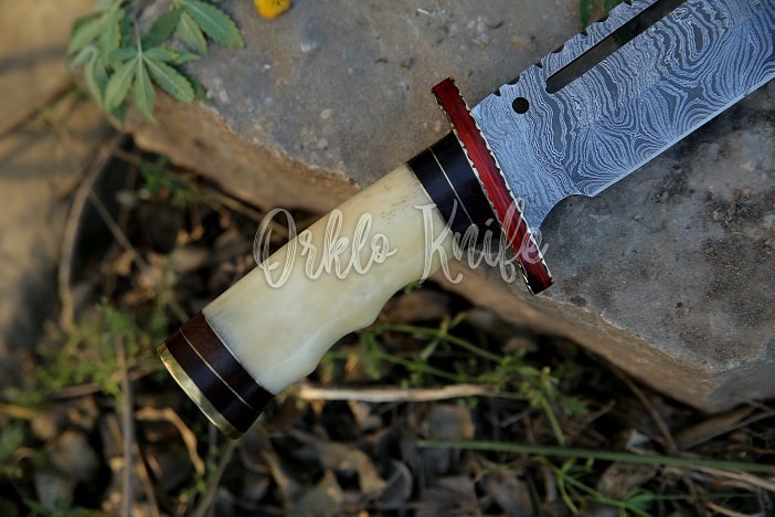 14 Rambo White Bone Handle Hunting Bowie knife With Brass Guard & Pom